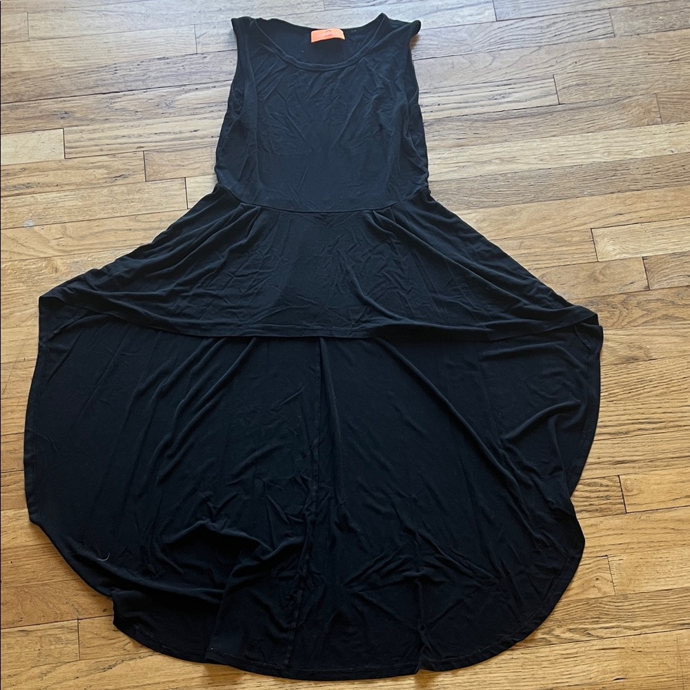 Patrizia Luca Black Sleeveless High-Low Tunic Dress